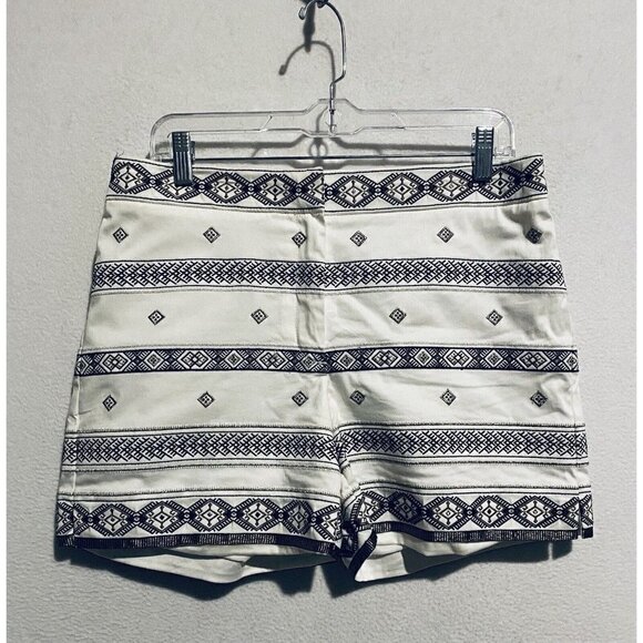 White House Black Market Pants - White House Black Market Shorts Womens 10 Tribal Aztec Embellished White Boho